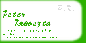 peter kaposzta business card
